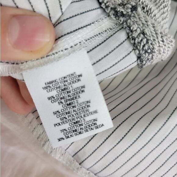 10 Crosby Derek Lam Women's Striped Knit Layered Blouse Grey/White Size 4 - Picture 7 of 9